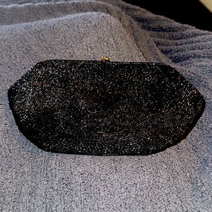 VINTAGE Seed Beaded Clutch Evening Bag…Domar made in Japan 🐈‍⬛